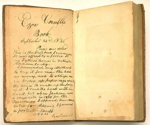Ezra Cornell's first book