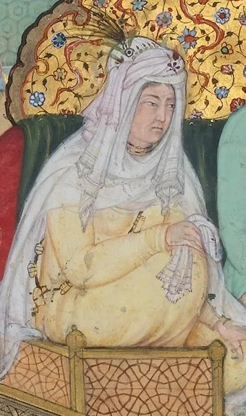 "Tumanba Khan, His Wife, and His Nine Sons", Folio from a Chingiznama (Book of Genghis Khan)