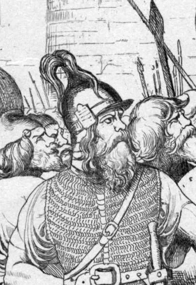Oleg having his shield nailed to the gates of Tzargrad (Constantinople).
Олег прибивает щит свой к вратам Царьграда. Государственный Русский музей, Санкт-Петербург