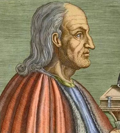 A colorized portait of Anselm of Canterbury