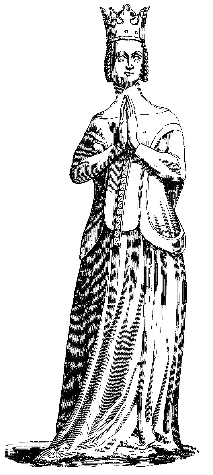 Jeanne de Bourbon, wife of Charles V of France, from a statue formerly in the Church of the Célestins, Paris.