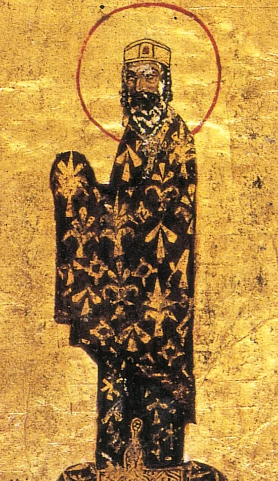 Painting of Alexius I, from a Greek manuscript in the Vatican library
Español: Retrat de Alejo I Comneno procedente de un manuscrito griego de la biblioteca del Vaticano