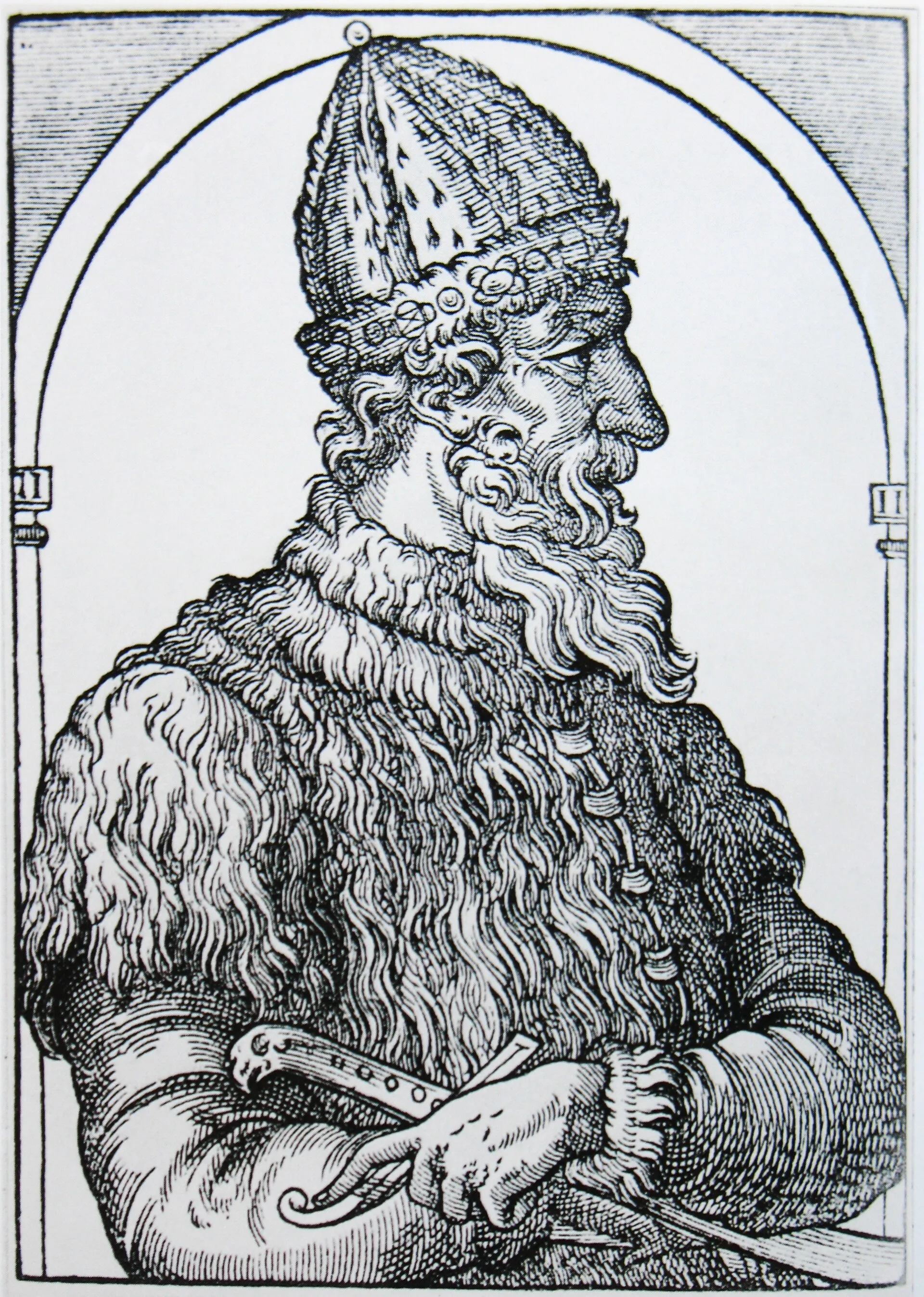 "Albus rex" Ivan III of Russia (the Great) (1440-1505).
А. Теве. Гравюра из книги "Космография". 1575.
André Thevet. "Cosmography" (1575)
From: H.F. Helmolt (ed.): History of the World. New York, 1901.
Helmolt, H.F., ed. History of the World. New York: Dodd, Mead and Company, 1902.