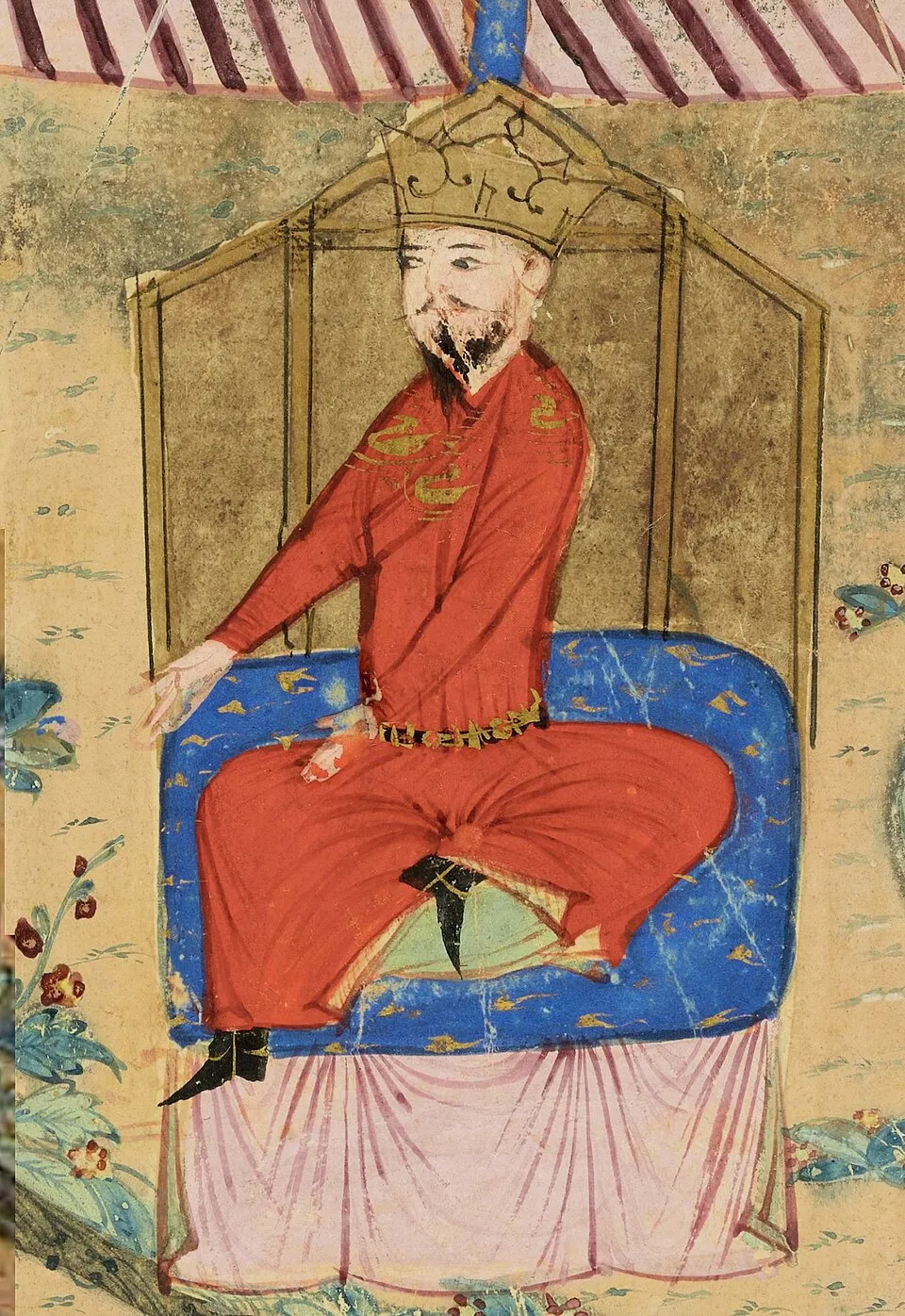 Takash, Sultan of Khwarazm, Congratulated by Rashid al-Din-i Vatvat, Yale University Art Gallery, accession number 1983-94-10 (Takash portrait) Contrast