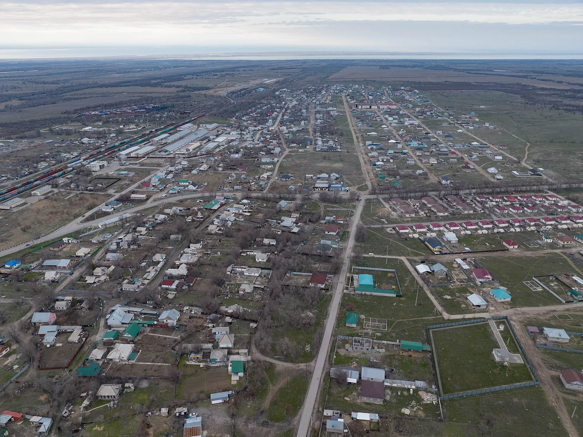 Zhetygen photographed from above. Almaty Region, Kazakhstan.