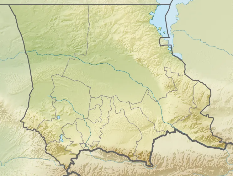 Kazakhstan Jambyl Region relief map.