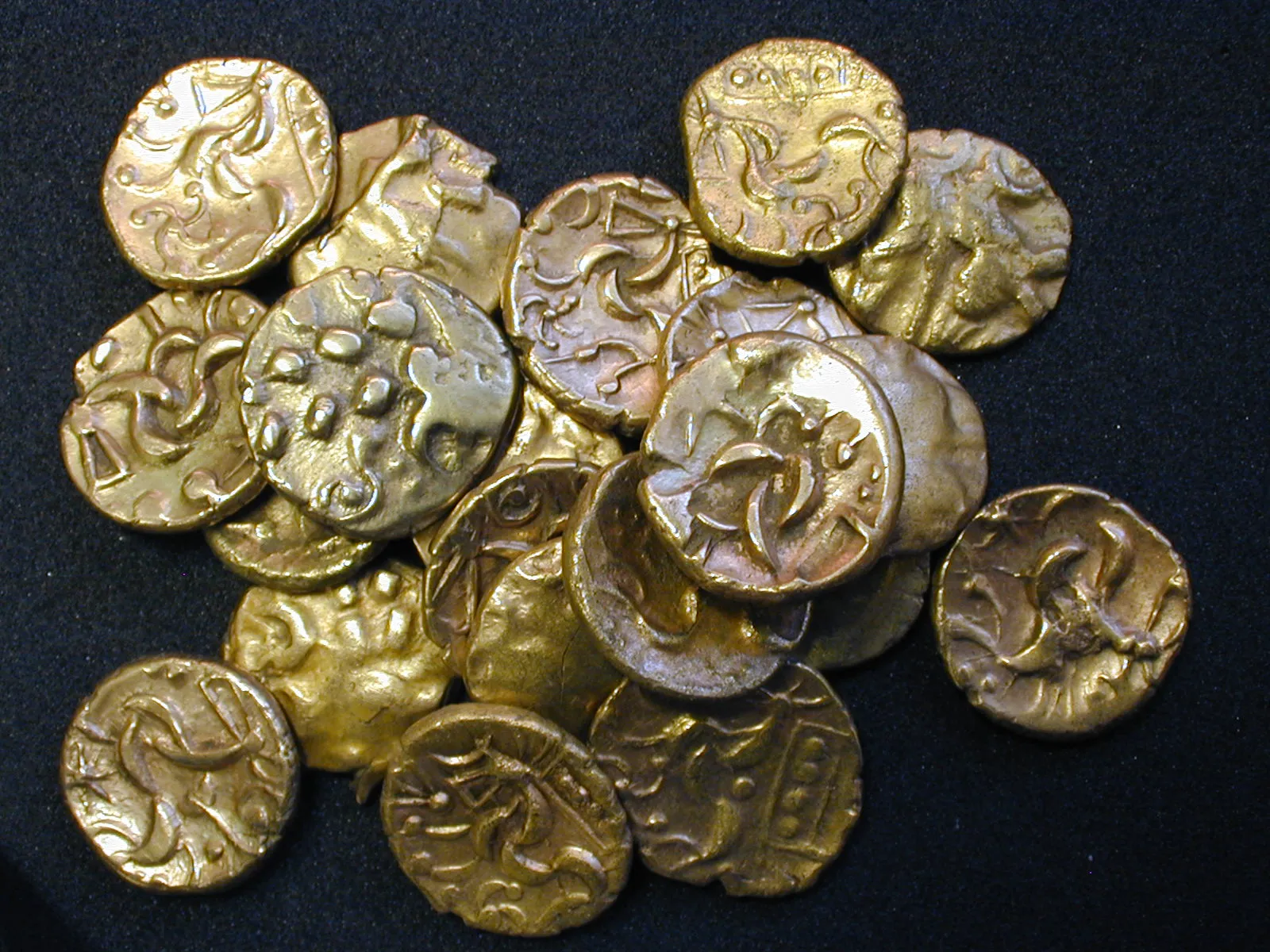 A hoard of Iron Age coins from Beverly, East Riding of Yorkshire, England.
This was added from the site called flickr.com under the name portableantiquities. See source for details.