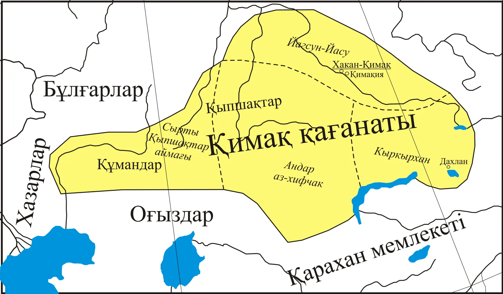 Қимақ мемлекетінің картасы