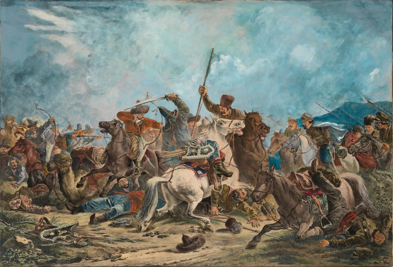Battle Cossacks with Kyrgyz;
Category: Ural Cossack Army