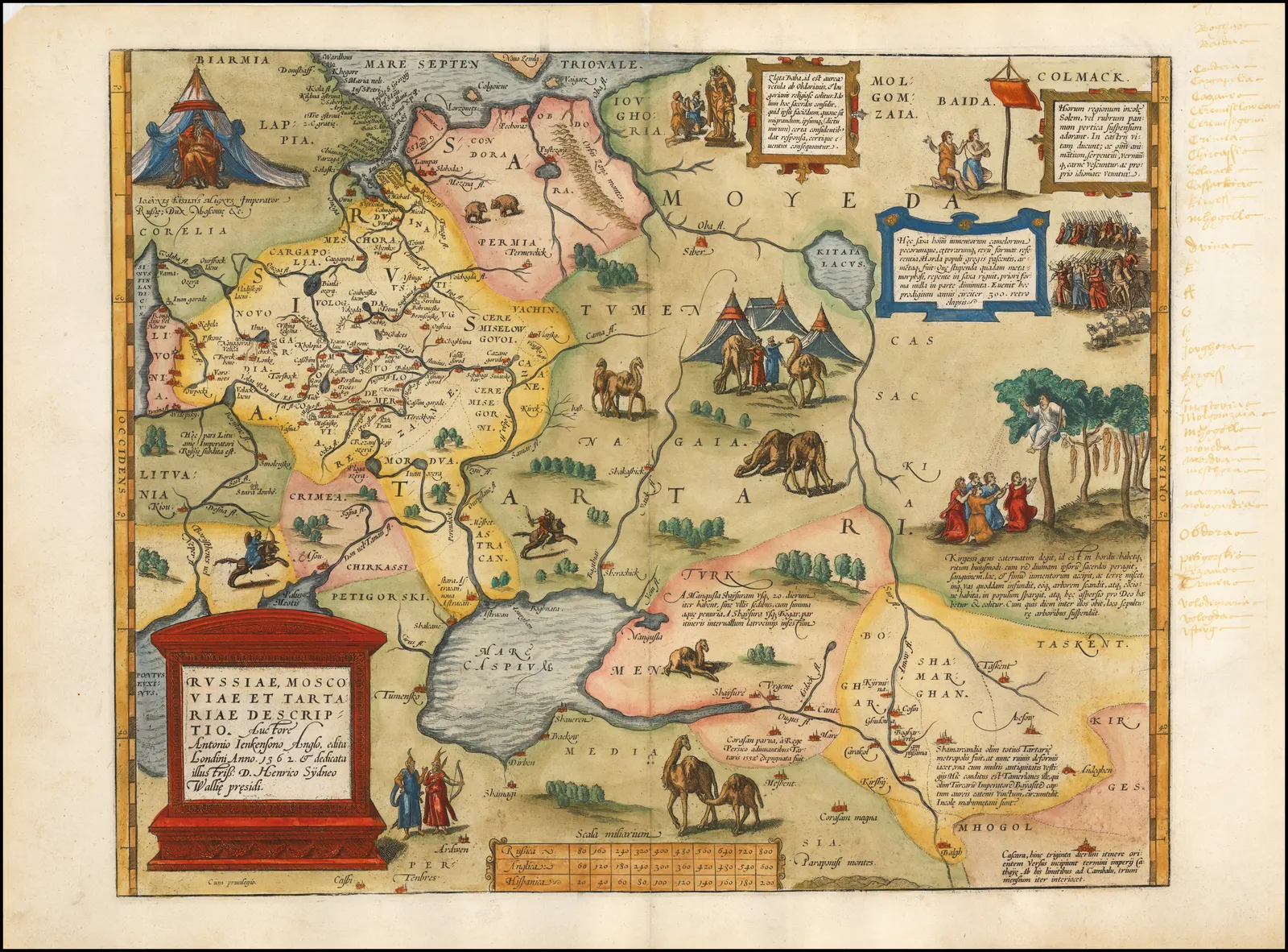 карта Абрахама Ортелия 1570 года, основана на карте Дженкинсона 1562 года.
