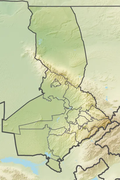 Turkistan Region relief map.