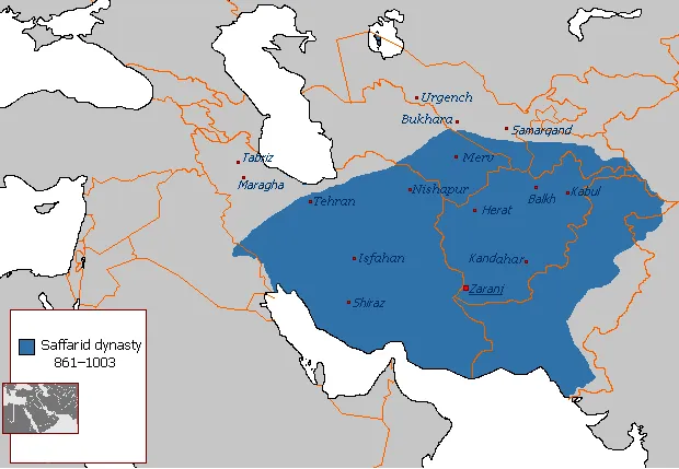 Map of the Saffarid Dynasty (861 CE-1003 CE).