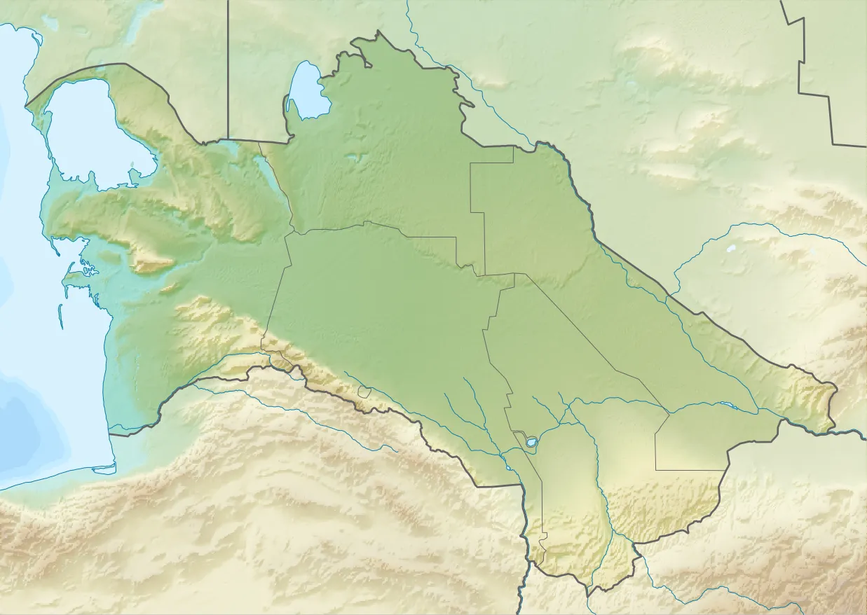Relief map of Turkmenistan
