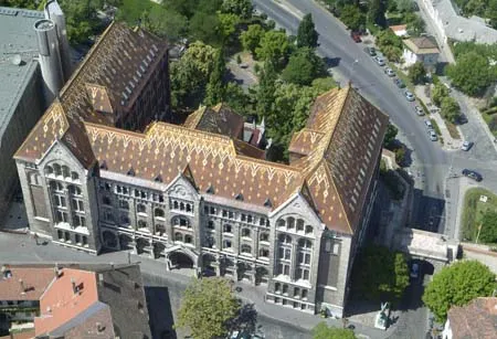 National Archives of Hungary, Buda castle, Budapest, Hungary, aerial photography
