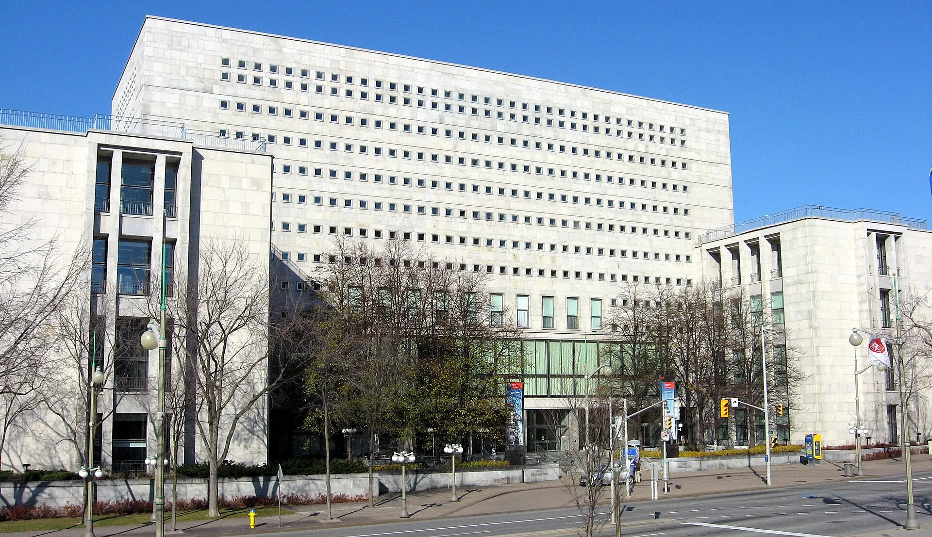 The headquarters of Library and Archives Canada on Wellington Street in Ottawa, Canada.