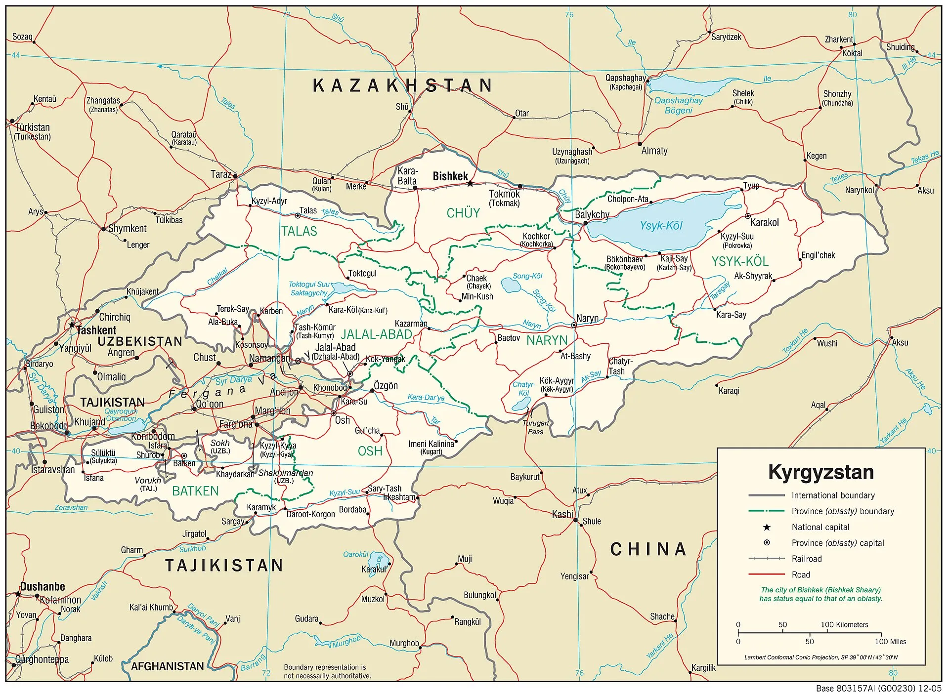 Transport system in Kyrgyzstan, 2005.