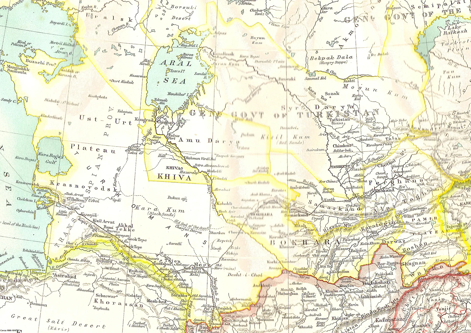 A 1903 map of Central Asia, including Central Asian Russia.