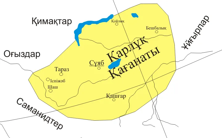 Karluk Khaganat's map