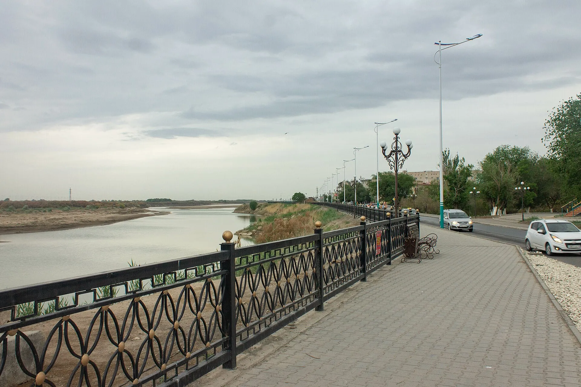 Syr Darya River embankment, Kyzylorda, Kazakhstan.
