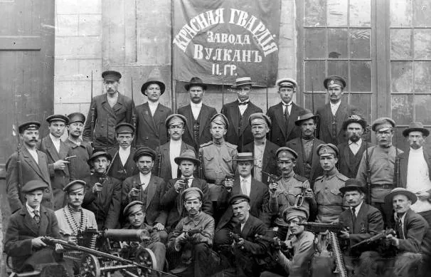 Red Guards unit of the Vulkan factory in Petrograd.