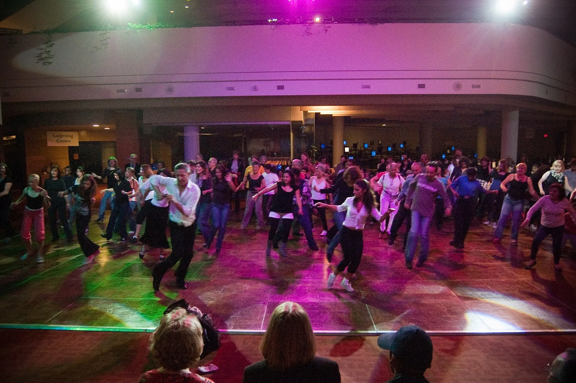 Dance Dance Evolution at the Toronto Reference Library.  Nuit Blanche in Toronto, Canada.